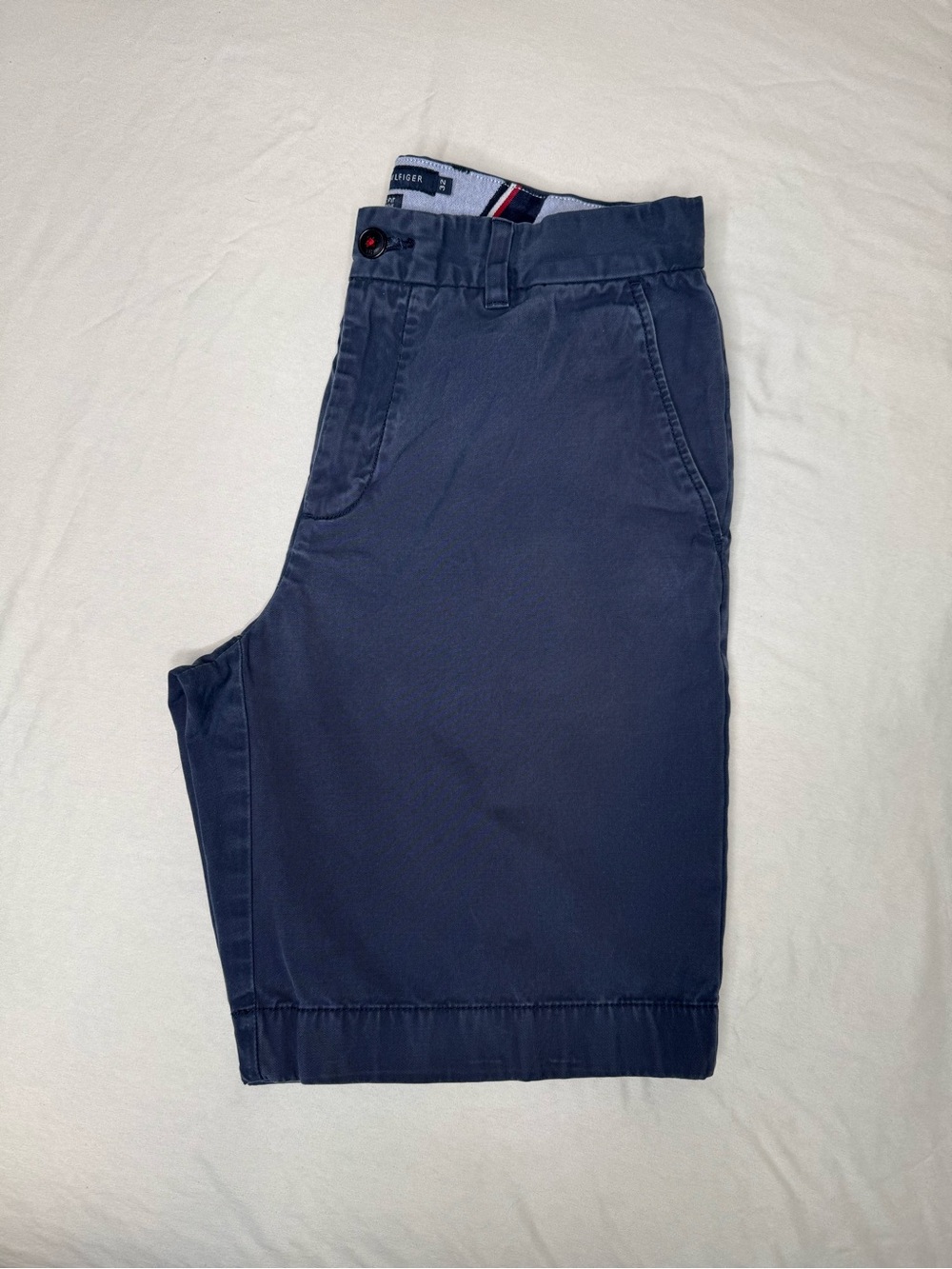 Tommy Hilfiger Men's 32 Navy Flat Front Shorts Classic Fit 100% Cotton